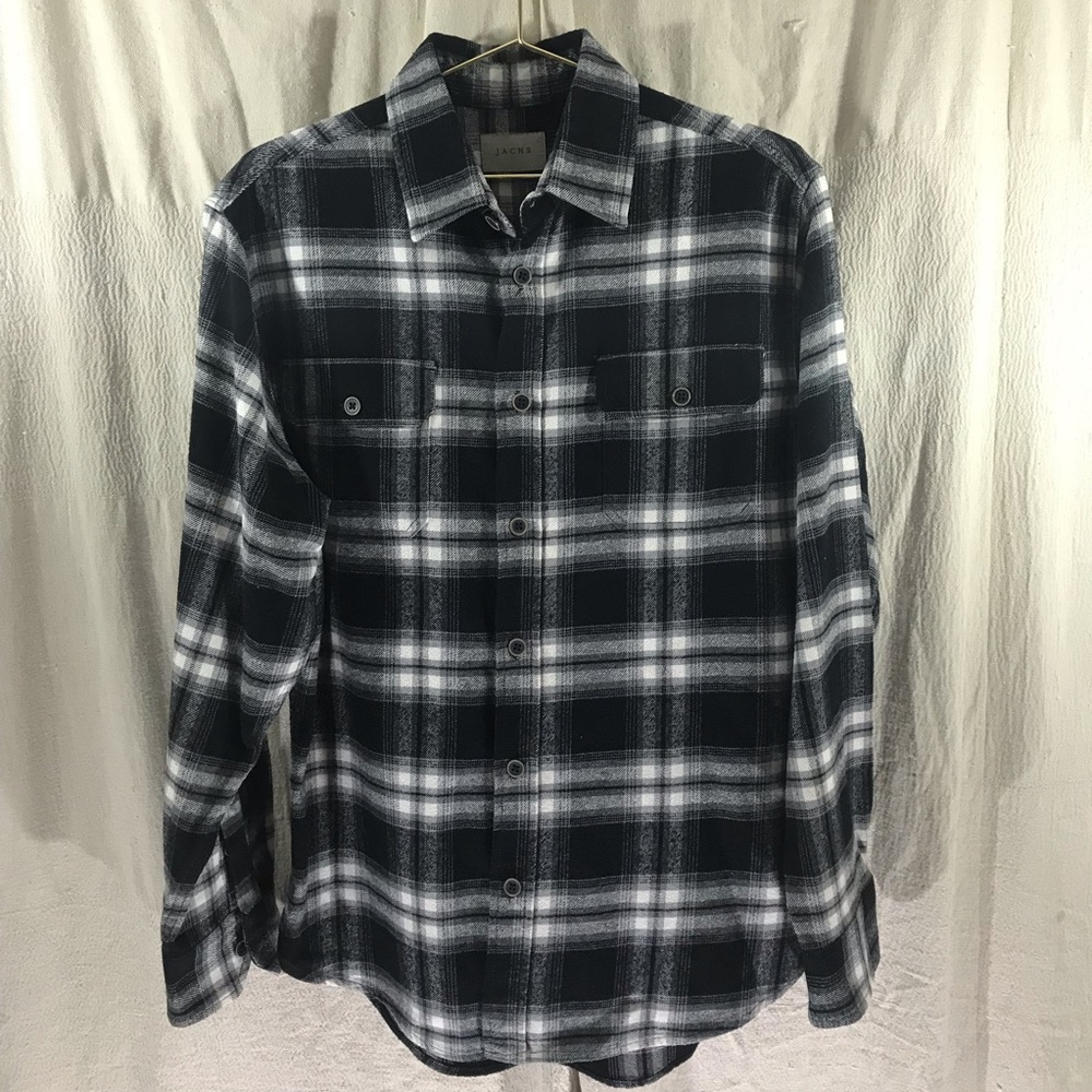 JACHS Black and White Thick Flannel